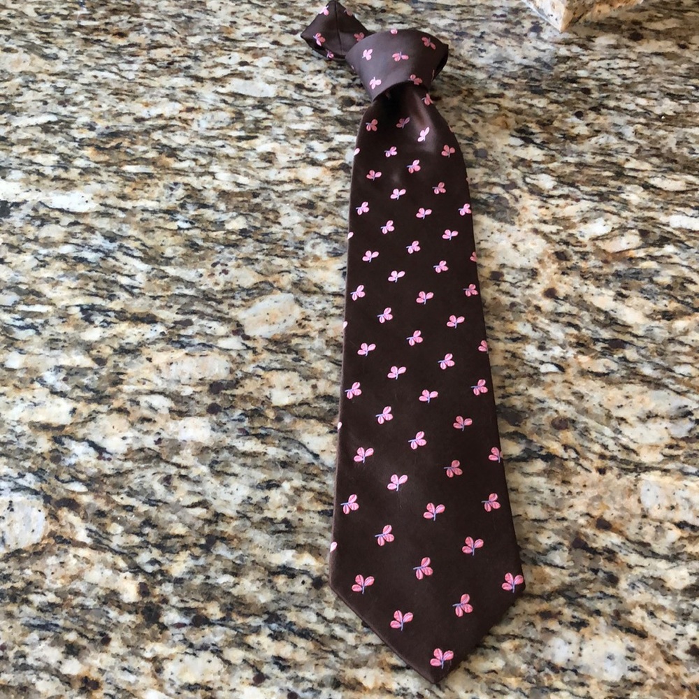 Brown with pink flowers tie Ted Baker